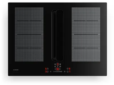 Produktbild von Klarstein ChefFusion Induktionskochfeld mit Dunstabzug 70 cm – 4 Kochzonen, 7200 W, 504,3 m³/h, Flex-Zonen, Umluftbetrieb und Abluftbetrieb