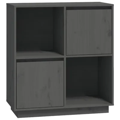 Produktbild von Sideboard Grau 74x35x80 cm Massivholz Kiefer