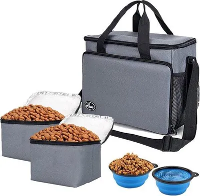 Image de Sac de voyage multifonctionnel pour chien avec 2 bacs de rangement et 2 gobelets pliants