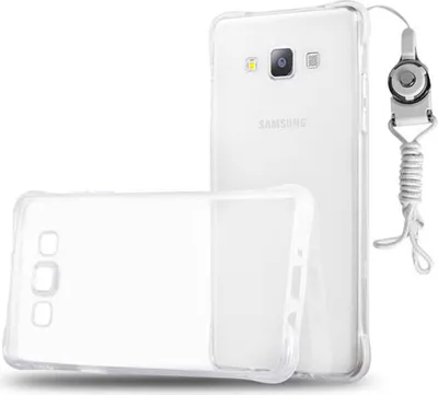 Produktbild von Cadorabo Schutzhülle für Samsung Galaxy A7 2015 in Weiß Etui Schutzhülle TPU Silikon Cover mit Schlaufe