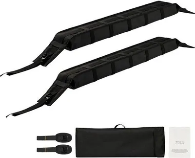 Imagen del producto de Portaequipajes universal para automóviles, de 83,8 cm de longitud, de gran capacidad, con una capacidad de carga de 79 kg para equipaje, kayaks, canoas, tablas de surf (SUP), snowboards y tablas de paddle surf