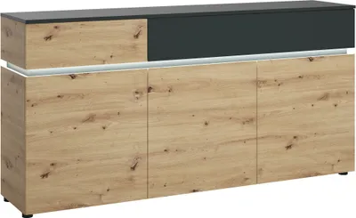 Produktbild von Sideboard Anrichte 180 cm Artisan Eiche - grau - LUCI - Die Möbelfundgrube