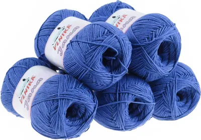 Produktbild von 5 x 100g Strickgarn Jana Häkelgarn Strickwolle Häkelwolle, Farbauswahl, Farbe:blau