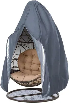 Produktbild von Doppelter Eierstuhlbezug, vollständige Abdeckung, 230 x 200 cm, hängende Eierstuhl-Abdeckung, 210D Oxford-Eierstuhl-Abdeckung, wasserdicht, staubdicht, Outdoor-Möbelabdeckung für die meisten