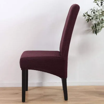 Produktbild von 6 Stück elastische Stretch-Stuhlbezüge aus Stretch, Schräge All-Inclusive-Sitzbezüge Rückenlehnenschutzbezug Abnehmbar Waschbar für Esszimmer, Braun