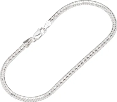 Produktbild von Armband 925 Sterling Silber 19cm Schlangenkette rund Damen design Armbandkette