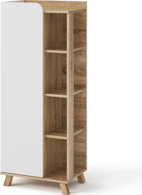 Produktbild von Midischrank Vicco Karen Sonoma/Weiß 50 x 128 cm mit Tür und offenen Fächern, Model 40735