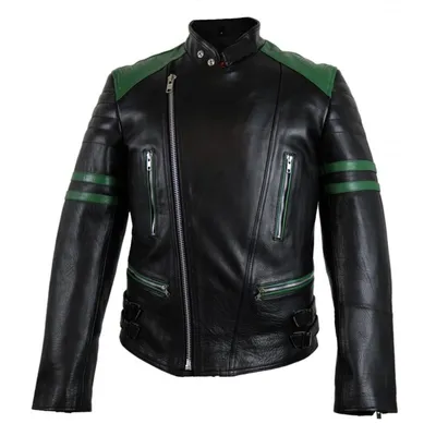 Produktbild von Retro Lederjacke Herren Motorradjacke 80´s oldschool Rindsleder mit Protektoren(M)