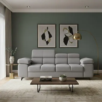 Produktbild von KSHOMECONCEPT 2-sitzer SOFA FJORD, verstellbarer Kopfstütze, grau