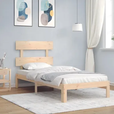 Produktbild von The Living Store Massivholzbett mit Kopfteil