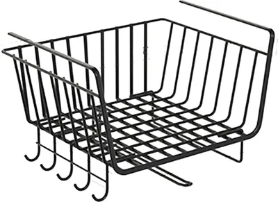 Imagen del producto de Cesta de alambre para debajo de estantes, color , de hierro, multifuncional, que ahorra espacio y se cuelga debajo de los armarios, para organizar