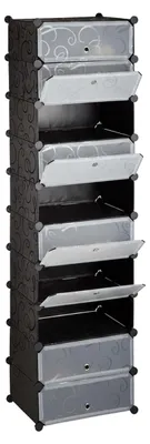 Produktbild von Relaxdays Schuhregal 10 Ebenen, Schuhschrank groß, Steckregal platzsparend, Regal DIY, HxBxT 176 x 49 x 37 cm, schwarz