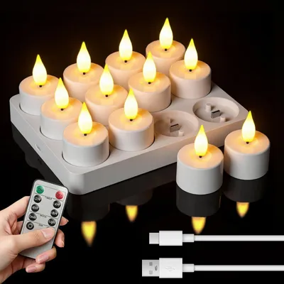 Image de Set de 12 bougies LED avec télécommande et minuterie - Décoration sécurisée