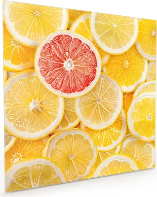 Produktbild von Küchenrückwand Spritzschutz Glas mit Motiv Zitrusfrüchte 40 x 40 cm