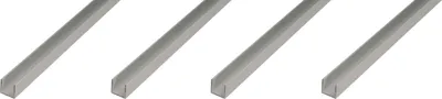 Zdjęcie produktu dla Alberts 4 x profil U, aluminium, 12 x 8,6 x 12 x 1,3 mm, długość 2 m, anodowane na srebrno