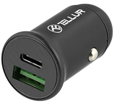 Produktbild von Kfz-Ladegerät, Tellur PD 60 W, QC 30 W, Schwarz