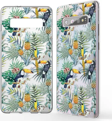 Produktbild von NALIA Handy Hülle für Samsung Galaxy S10, Slim Silikon Hülle Motiv Case Cover Papagei