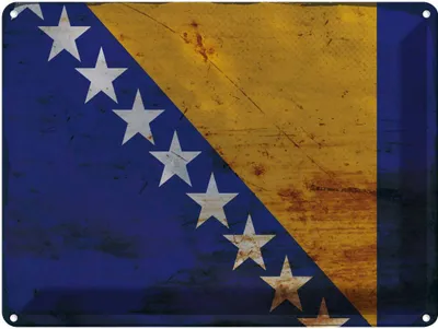Immagine prodotto di vianmo Insegna di latta 30x40 cm Bandiera Bosnien und Herzegowina