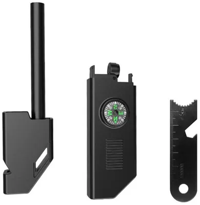 Image de Go Go Gadget – Multi-outil 6 en 1 – Überleben – Kit de survie – Préparation – Allume-feu – 1 pièce – Noir