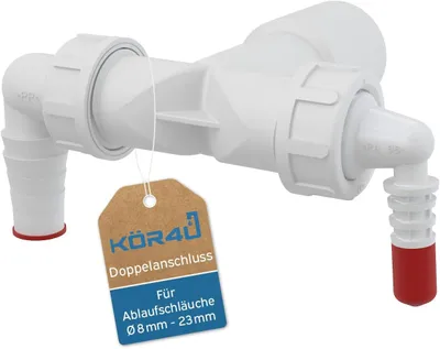 Imagen del producto de Conexión doble DN40/32, de 8 a 23 mm, con válvulas de retención, para lavadora y lavavajillas