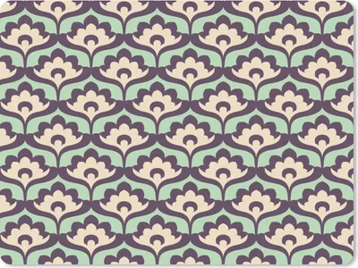 Produktbild von MuchoWow® Mauspad Mousepad Muster - Retro - Blumen 23x19 cm - Mousepads - Maus Mat - Pad - Mausunterlage - Schreibtischunterlage - Mauspad