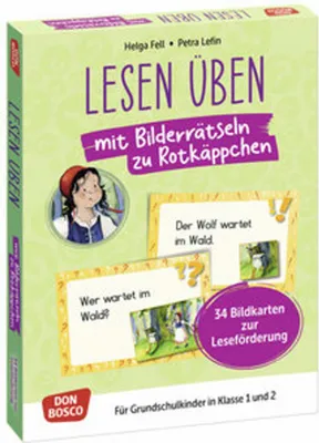 Obrázok produktu pre Lesen üben mit Bilderrätseln zu Rotkäppchen. 34 Bildkarten zur Leseförderung
