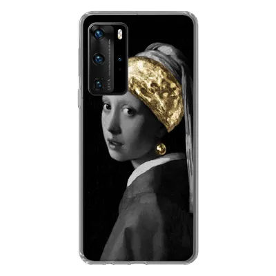 Produktbild von MuchoWow® Handyhülle Schutzhülle Hülle für Huawei P40 Pro Mädchen mit einem Perlenohrring - Vermeer - Gold Silikon Softcase Handy Hülle - Schutz