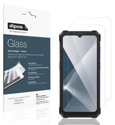 Produktbild von 2x Schutzfolie für Blackview BV6200 Pro - Anti-Shock 9H Folie dipos Glass Kunststoffglas