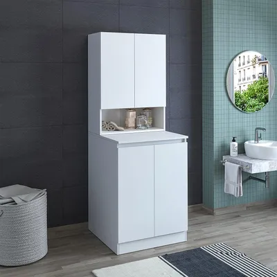 Produktbild von Roomart ATLANTIC-V Waschmaschinen-Überbauschrank 70 cm breit, Weiß
