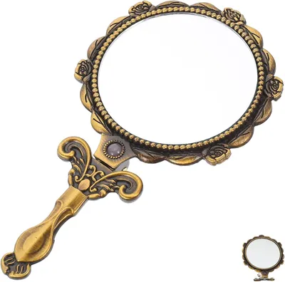 Produktbild von Retro-Klappschminkspiegel für Damen, tragbar und praktisch