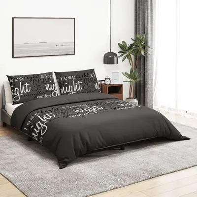 Produktbild von vidaXL Bettwäsche-Set Schwarz 240x220 cm Baumwolle