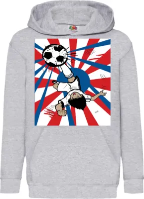 Produktbild von Kinder Kapuzenpullover Captain Tsubasa 003, 5-6 Jahr - 116 / Grau