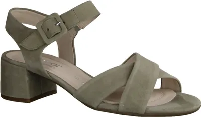 Produktbild von Gabor Comfort 42913-11 Damen, Sandalen, Leder, Schilf (Grün),  Sandaletten - Damenschuhe Sandalette / Sling, Grün, leder (samtchevreau), absatzh&oumlhe: 40 mm