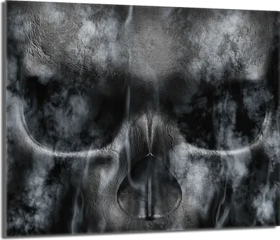 Immagine prodotto di Piastra copripiano cottura 60x52 Piastra copripiano cottura in Vetroceramica alzatina in vetro tagliere decorativo, nero teschio