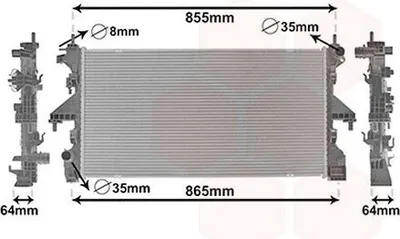 Produktbild von VAN WEZEL 09012712 Kühler Wasserkühler Motorkühler für FIAT Ducato Kastenwagen (250, 290) Ducato Pritsche / Fahrgestell (250, 290) Ducato Bus