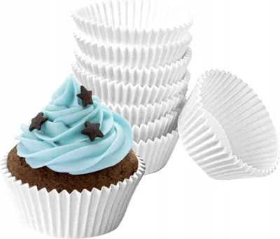 Produktbild von Papierförmchen für Muffins und Cupcakes 50 Stück weiß
