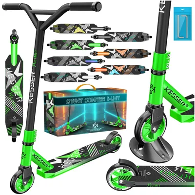 Produktbild von KESSER® Scooter Funscooter Stuntscooter X-Limit - 360° Lenkung mit ABEC 9 Kugellagern 100 mm PolyurethanRäder Robuster Kickscooter Tretroller Cityroller Trick Roller für Kinder Erwachsene