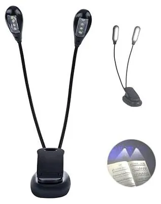 Zdjęcie produktu dla Lampa biurkowa LED z klipsem regulowane ramiona do czytania