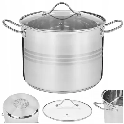Produktbild von Traditioneller Stahl-Kochtopf 10L mit Deckel für Gastro Induktion Gas