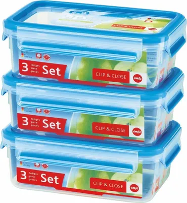 Obrázok produktu pre EMSA 508558, Box, Obdĺžnikový, 1 L, Modrá, Priehľadná, Polypropylén (PP), Termoplastický elastomér (TPE), Nemecko