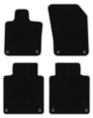 Produktbild von Fußmatten Automatten Velours Schwarz/Silber für Volvo S90 II 2016- Set 4-tlg