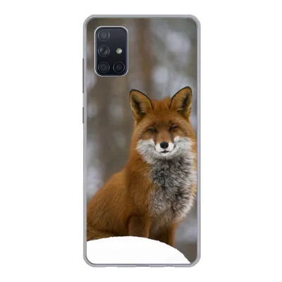 Produktbild von MuchoWow® Handyhülle Schutzhülle Hülle für Samsung Galaxy A71 Fuchs - Wald - Rot Silikon Softcase Handy Hülle - Kartenbesitzer