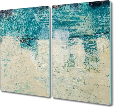 Produktbild von Coloray Hackbrett Herdabdeckplatte 2x30x52 cm Küchenbrett Kochplattenabdeckung Schneidebrett - Strand Meer