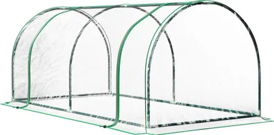 Image de Serre, serre avec porte, châssis de culture, serre de jardin, culture de plantes, acier, plastique, 200 x 100 x 80 cm, vert,