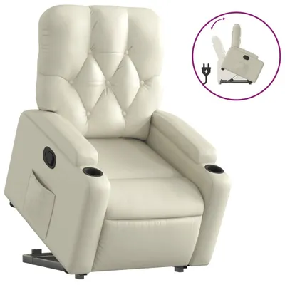 Produktbild von vidaXL Relaxsessel mit Aufstehhilfe Creme Kunstleder