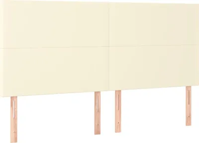 Image de vidaXL Têtes de lit 4 pcs. Crème 80x5x78/88 cm Similicuir