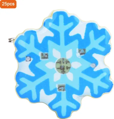 Obrázok produktu pre 25ks LED vianočný stromček Santa Brooch svietiaci odznak DIY Party Vianočná téma Club Dressing (Blue Snowflake)