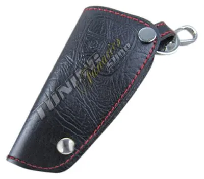 Productafbeelding van Sleutelhouder, sleutelhoes, sleutel etui, leer, rood, model #1, voor Jeep / Chrysler