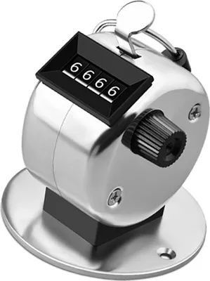 Obrázok produktu pre Ručné počítadlo Tally, počítadlo Clicker, 4-miestne mechanické počítadlo kliknutia na dlani, ručné počítadlo Clicker, mechanické ručné počítadlo, kovové ručné počítadlo