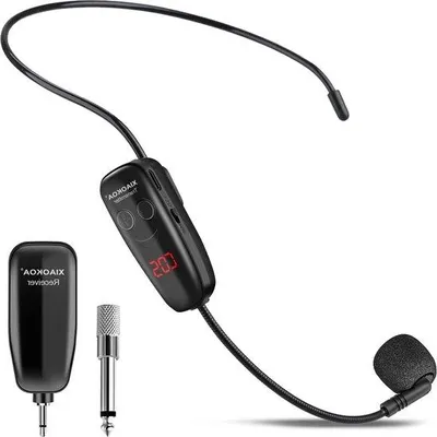Zdjęcie produktu dla Zestaw karaoke z bezprzewodowym systemem mikrofonowym UHF i cyfrowym wyświetlaczem LED do systemu nagłośnieniowego wzmacniacz-głośnik